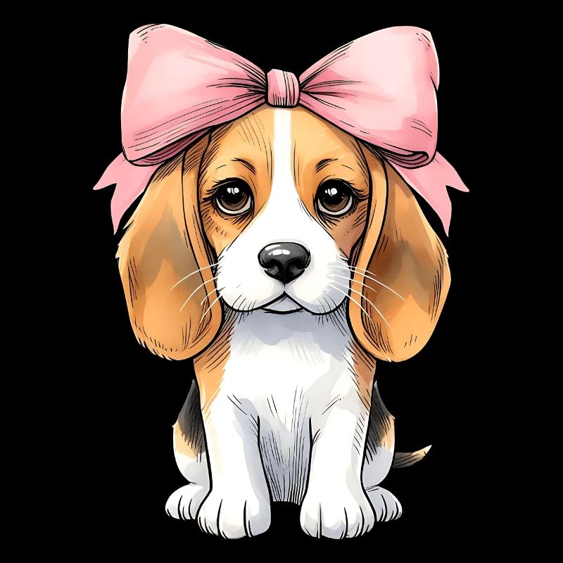 Coquette Bow Beagle Dog Mom Nastro Rosa