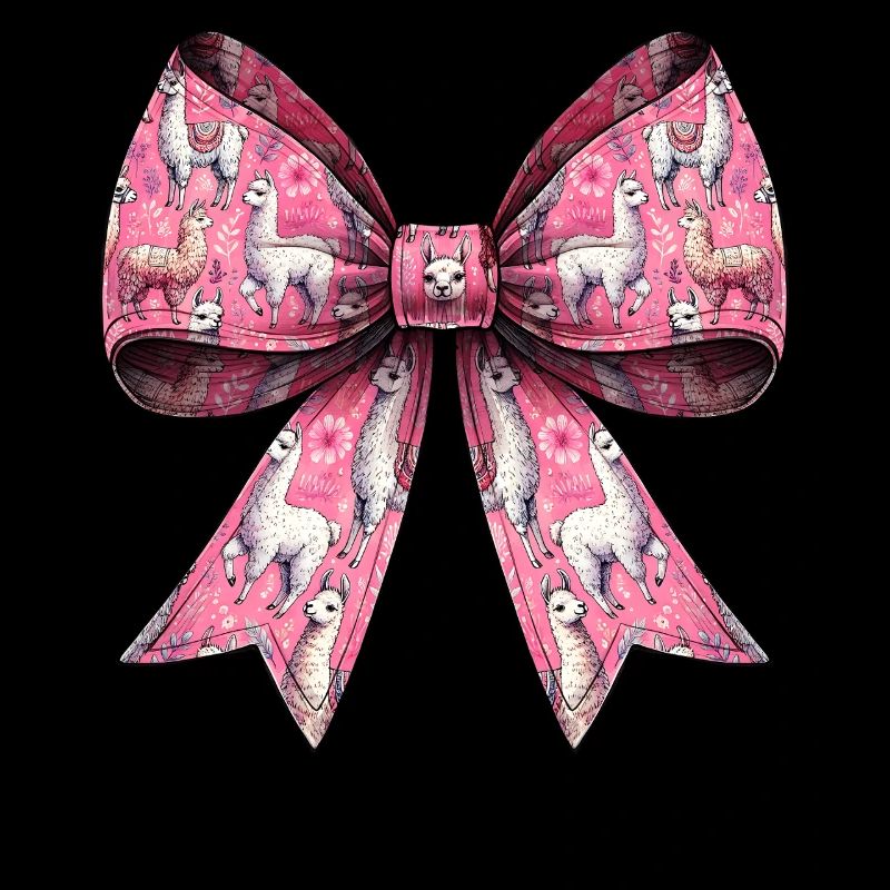 Coquette Schleife Llama Alpaka Mama Muster Rosa