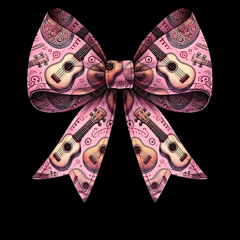 Coquette Bow Ukulele Uke Pattern Girl Mom Pink