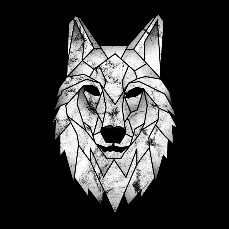 Cadeau de loups tatouage polygone poly triangle Wolf
