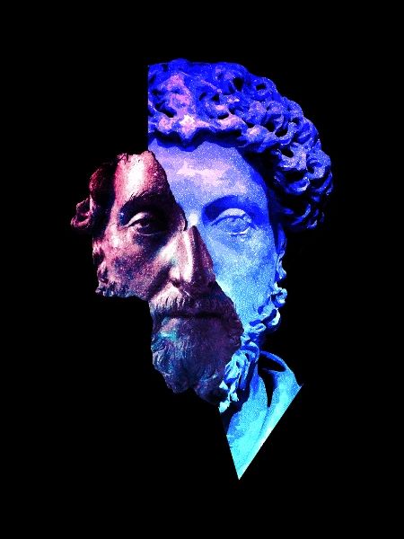 Stoicyzm Marcus Aurelius Purple Uniwersum Artwork