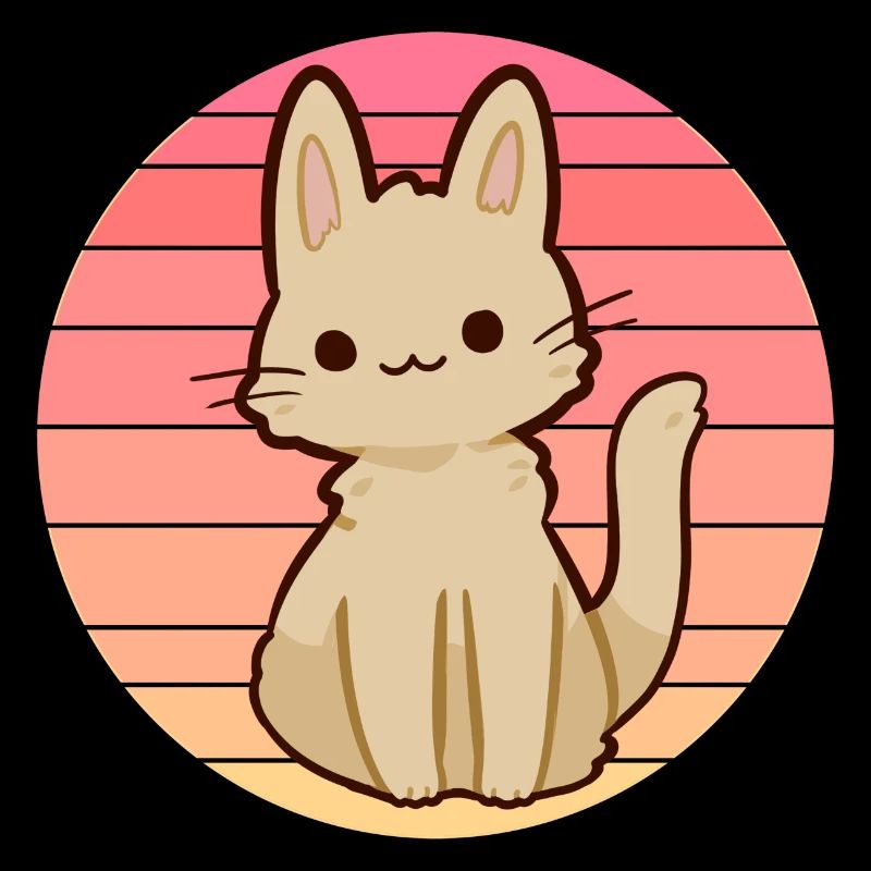 Anime cat in sunset