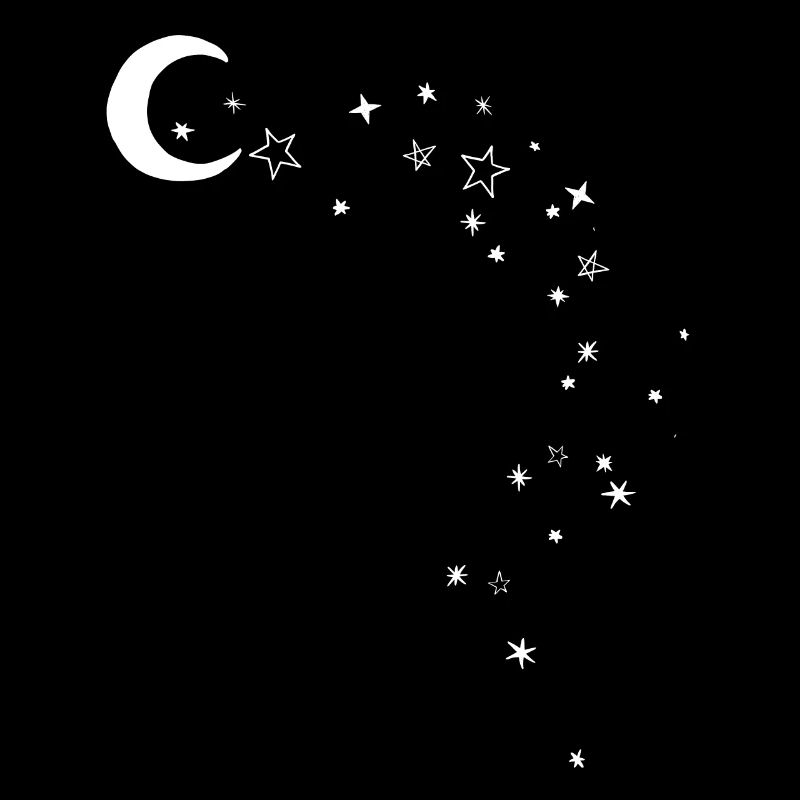 Moon and stars