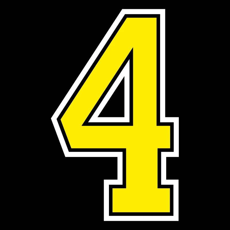 Number 4 Yellow design