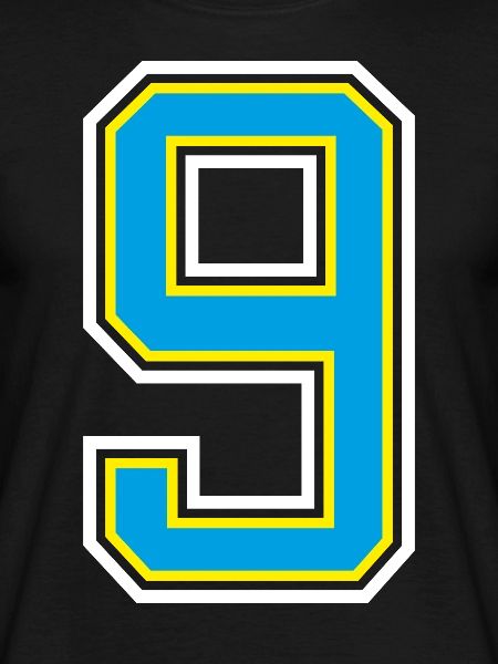 Number 9 Blue design