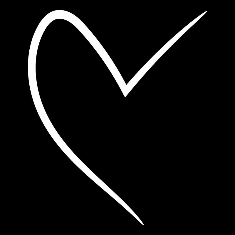 White Half Heart