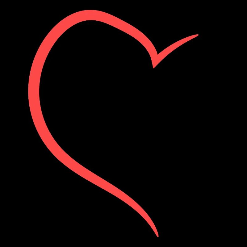 Half Heart In Red Design