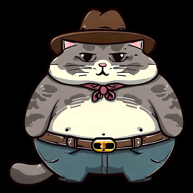 Fat Cowboy Cat