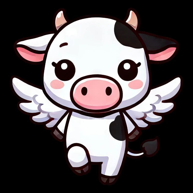 Vache mignonne comme ange dessin animé