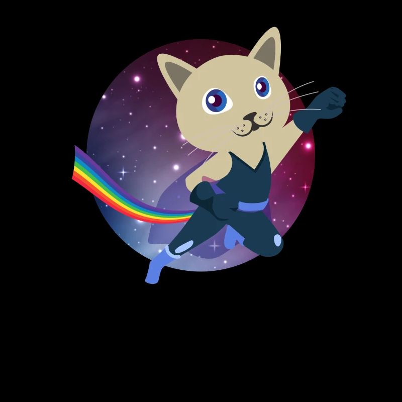 Cute cat superhero universe levitation kitty