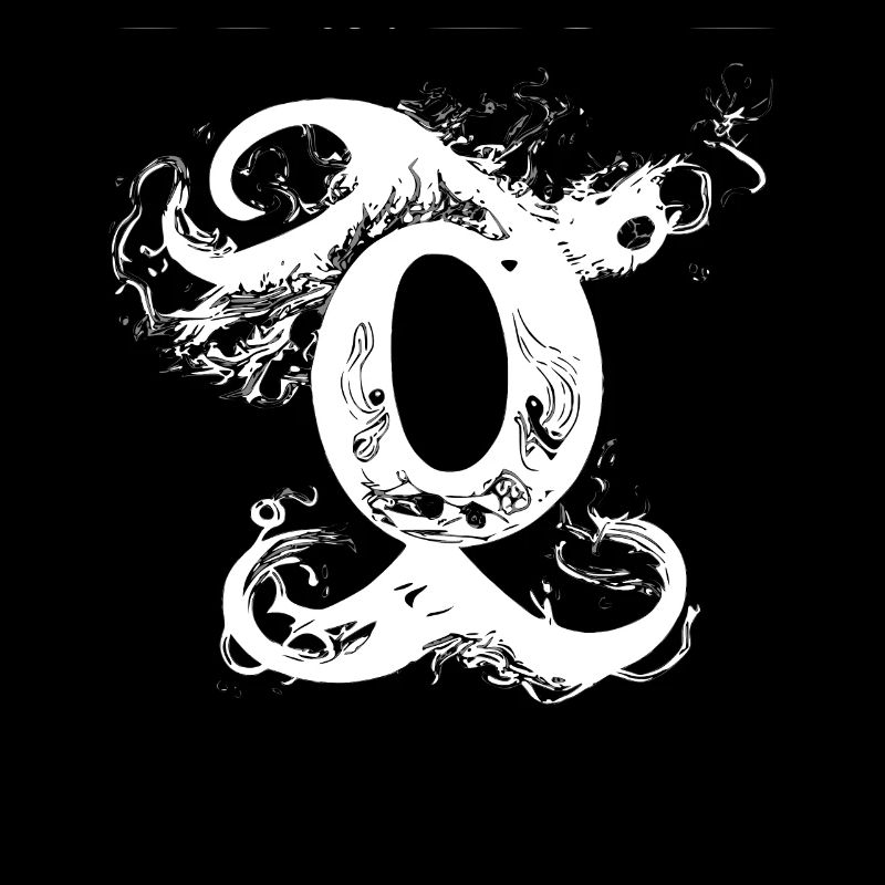 Buchstabe O Monogramm Hand gezeichnet Typografie G