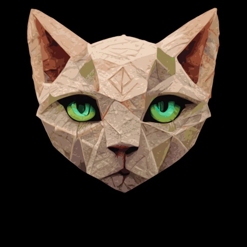 Sphinx Cat Polygon Low Poly Cats Gesicht