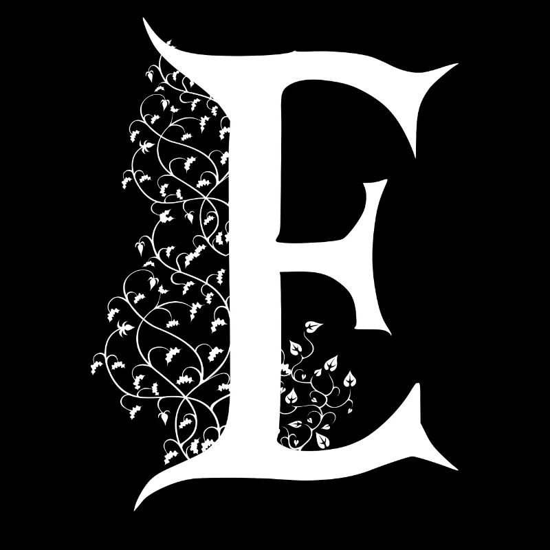 Brief E Monogramm Kalligraphie Gothic Witch WiccaA