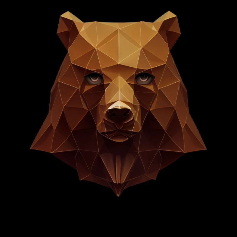 Niedliche Bärenkopf Polygon niedrige Polybären