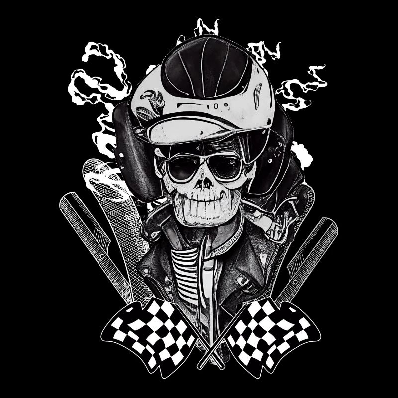Dark Biker Skull Rockabilly Greaser 50s Ästhetik