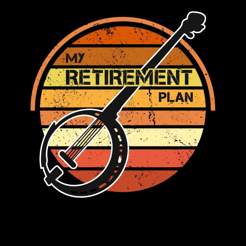 Mon plan de retraite Retro Music Bluegrass Banjo