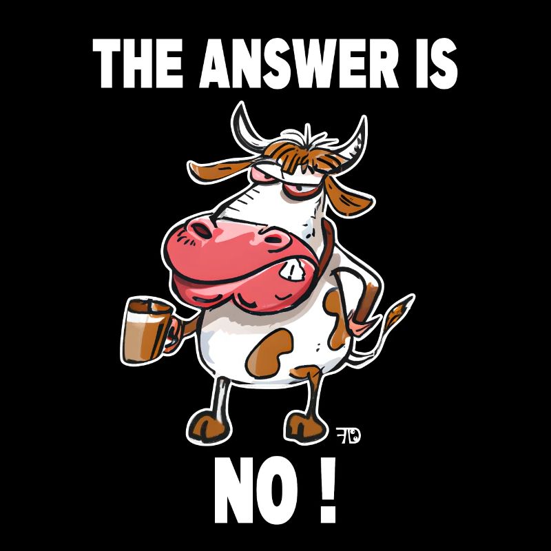 La réponse est non! Grumpy Funny Cow