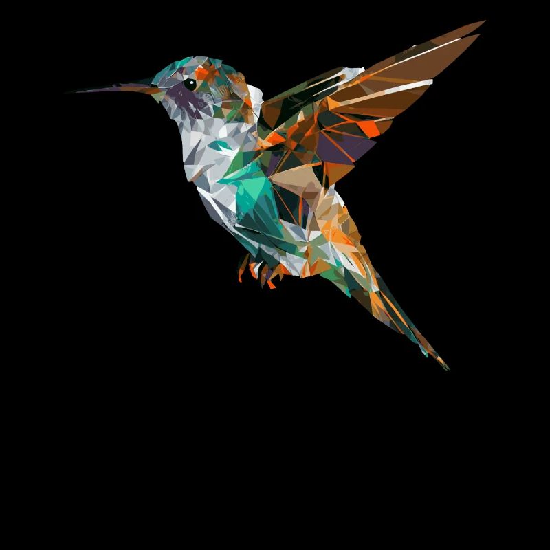 Geometric Hummingbird Head Abstract Polygonal Bird