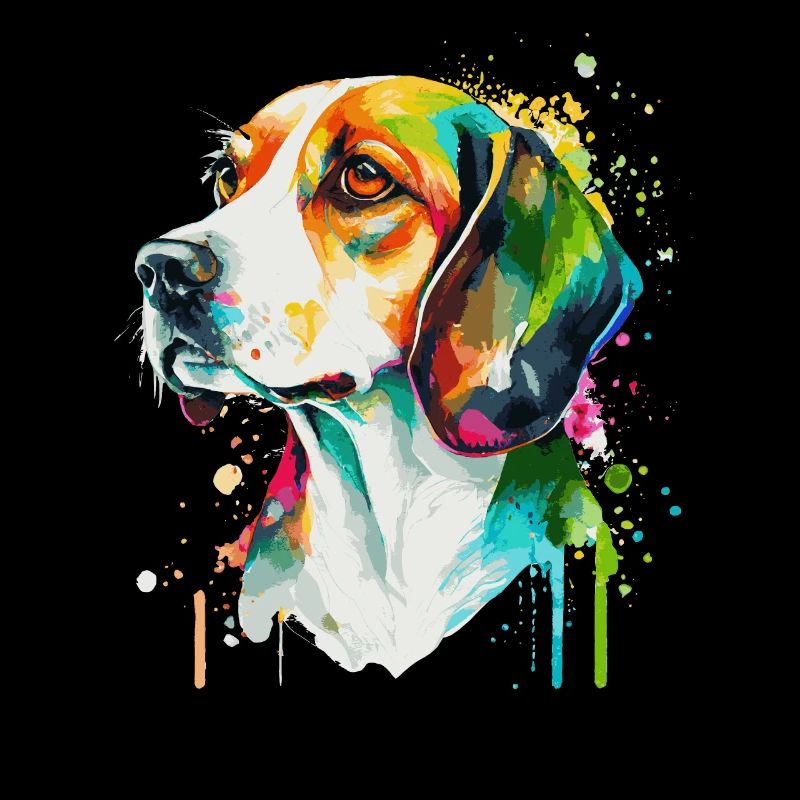 Aquarelle Beagle Mignon coloré Chien de compagnie