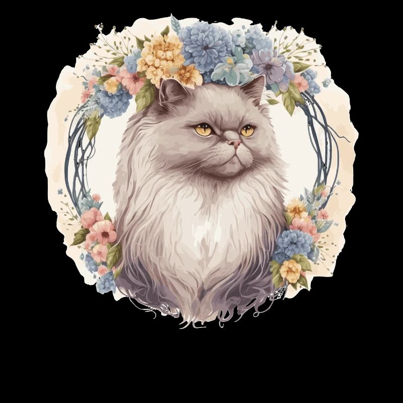 Mignon Persian Cat Fleur Crown Cats Chaton de compagnie