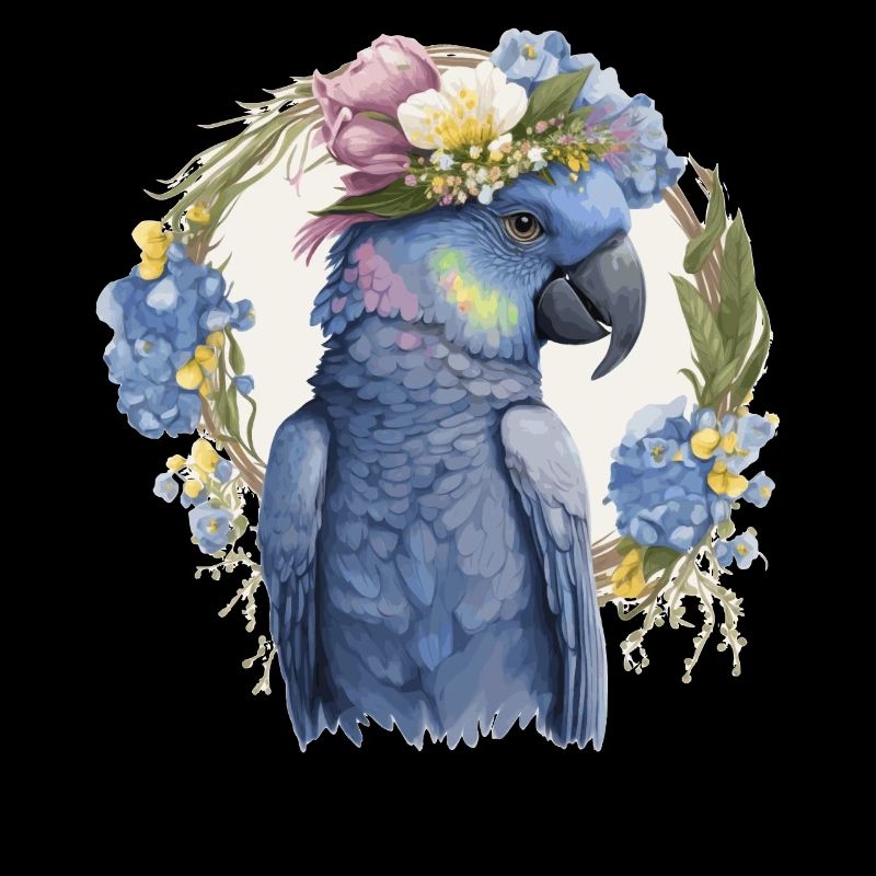 Mignon Jacinthe Ara Perroquet Oiseau Fleur Couronne Bet B