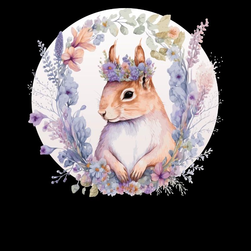 Cute Squirrel Flower Crown Animal Lovers