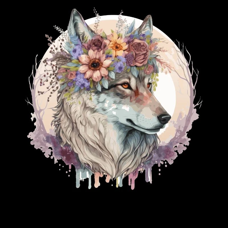 Fleur de loup mignon Couronne Boho Esthétique Animal Lover