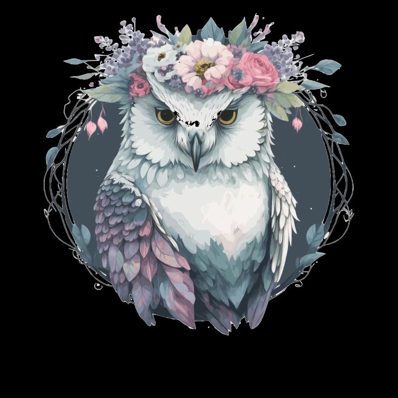 Fang des neiges mignon Fleur Fleur Couronne Oiseaux floraux
