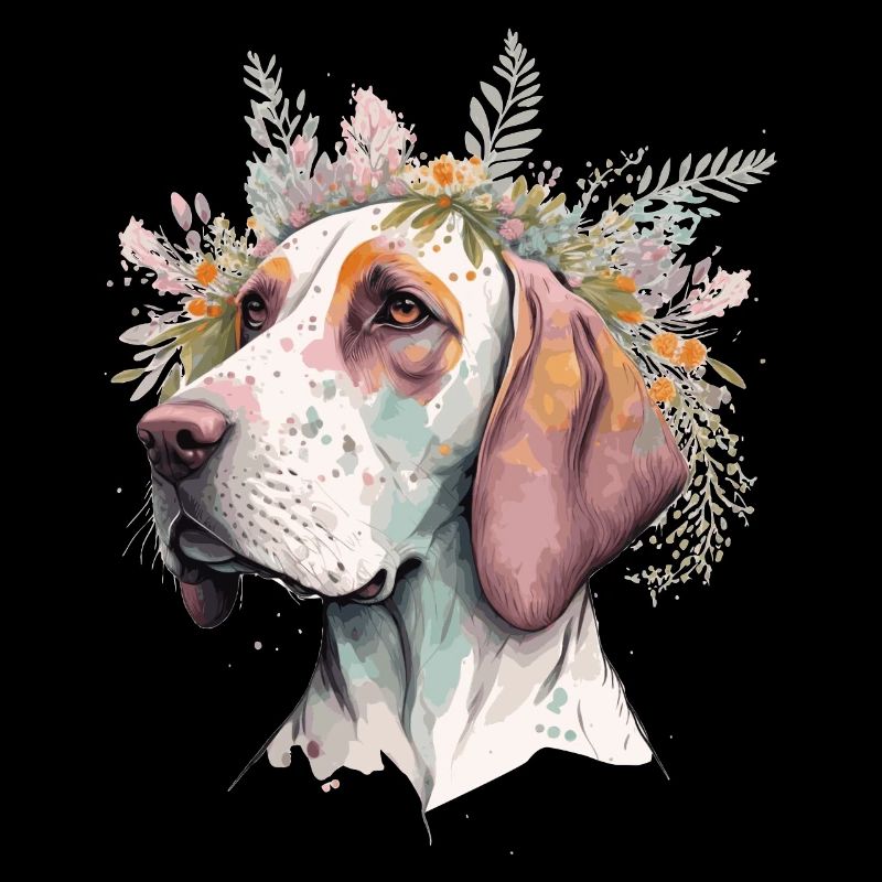 Mignon English Pointer Fleur Couronne Race de chien Fl