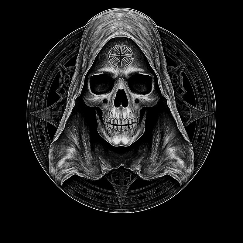 Unholy Satanic Grim Reaper Occult Skull Goth