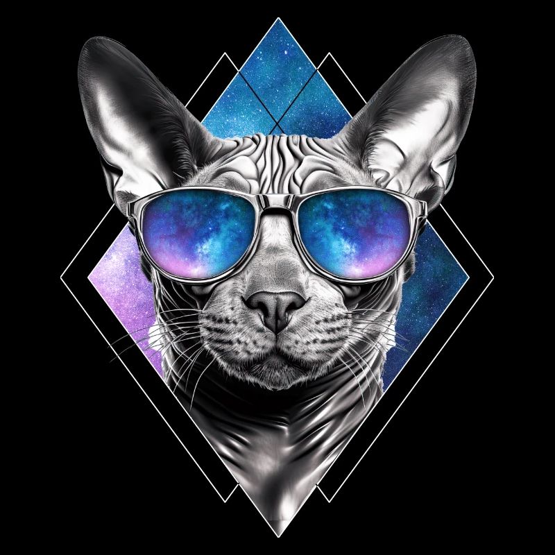 Sphinx Cat Space Glasses Galaxy Sunglasses Cat Mem