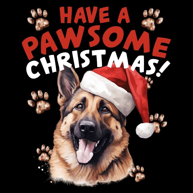 Have A Pawsome Christmas German Shepherd Santa Hat