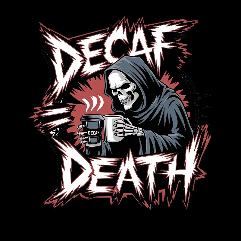 Death Decaf Creepy Grim Reaper Coffee Lover Gothic