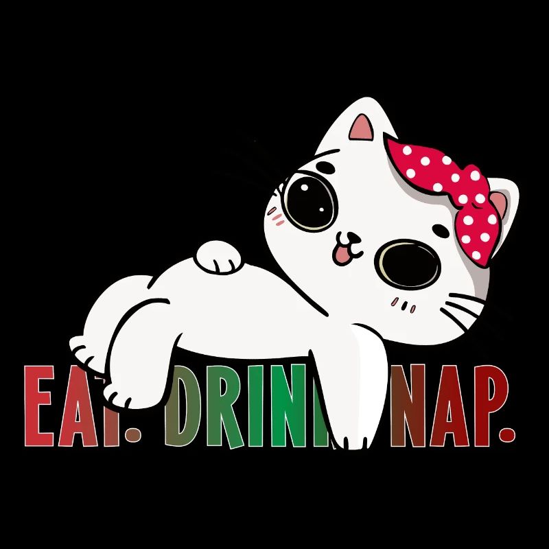 xmas cat Weihnachten Katze Eat Drink Nap fun comic