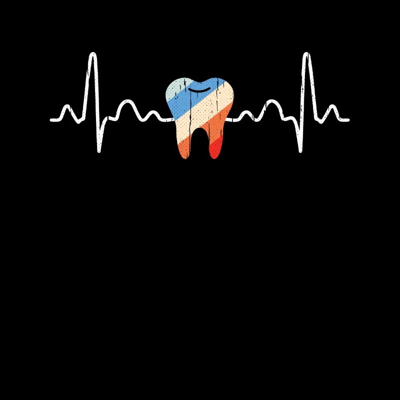 Dentist Heartbeat Retro Teeth Dentist Gift