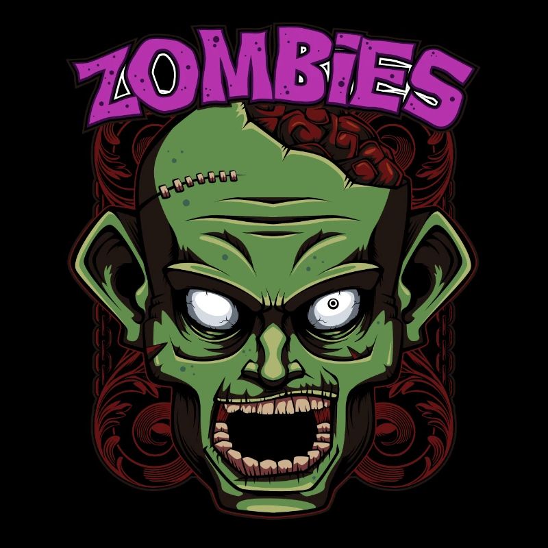 Zombie face zombies undead horror gift idea