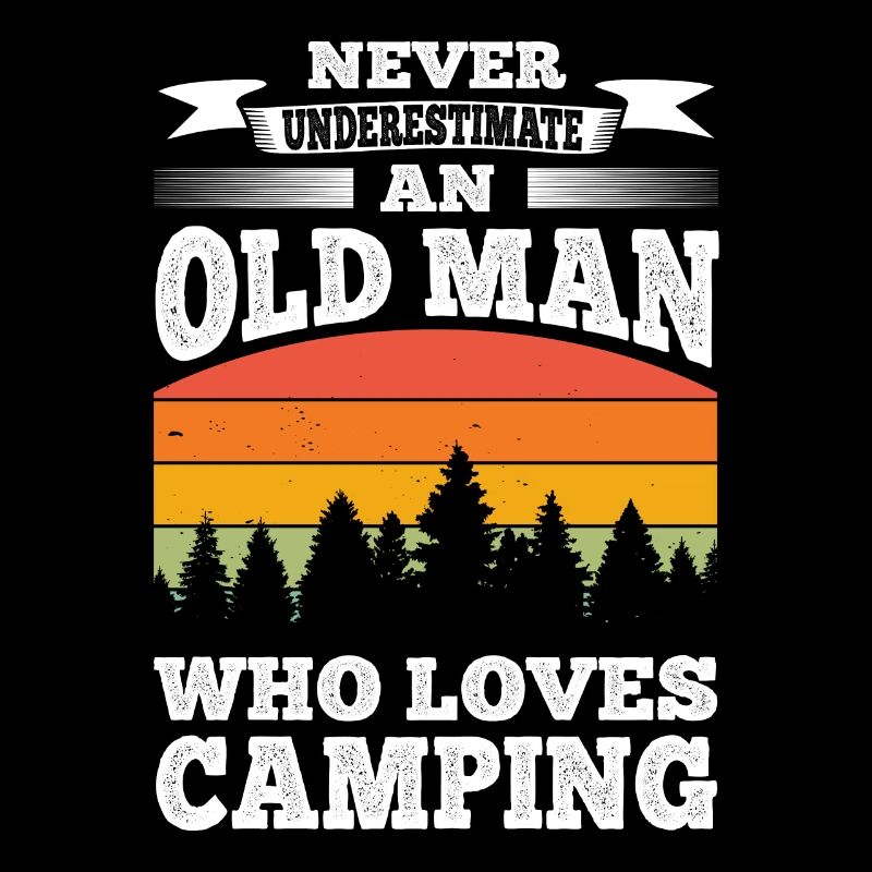 Unterschätzen Alter Mann Camping mit Wohnmobil
