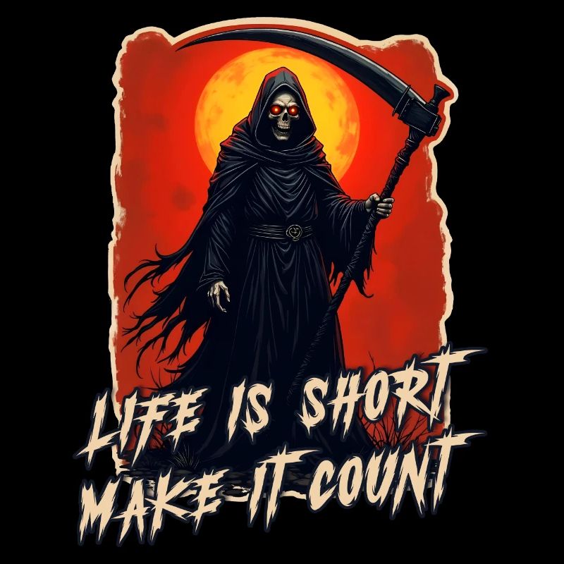 Gothic Grim Reaper - Dead | Life is Short, Skull