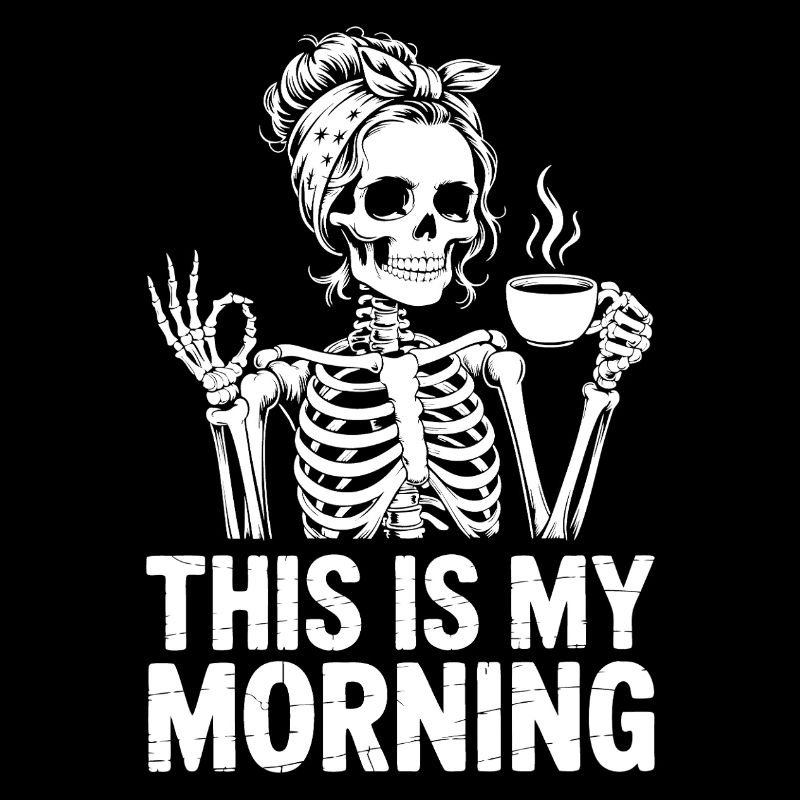 Skelett Kaffee Morgengruß