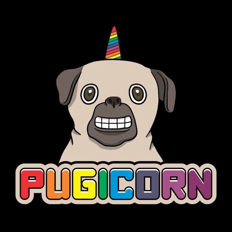 Hund Hunde Mops Pugicorn Einhorn Geschenk