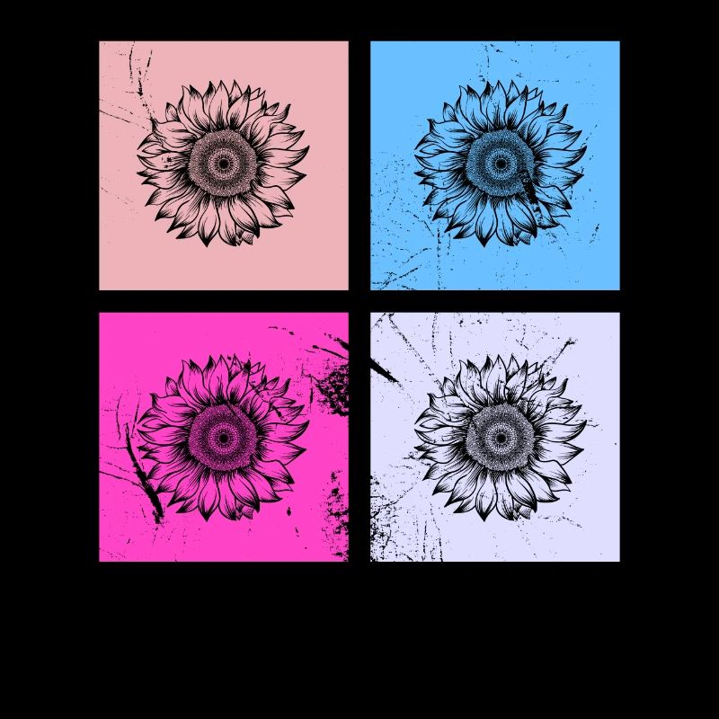 Sonnenblume Blüte Blume Retro Geschenk