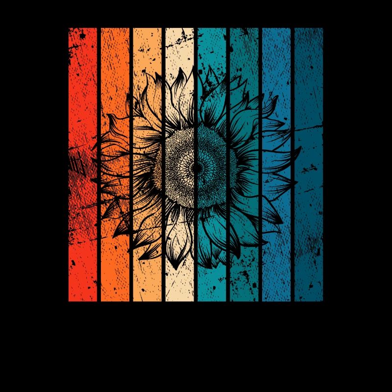 Sonnenblume Blüte Blume Retro Geschenk
