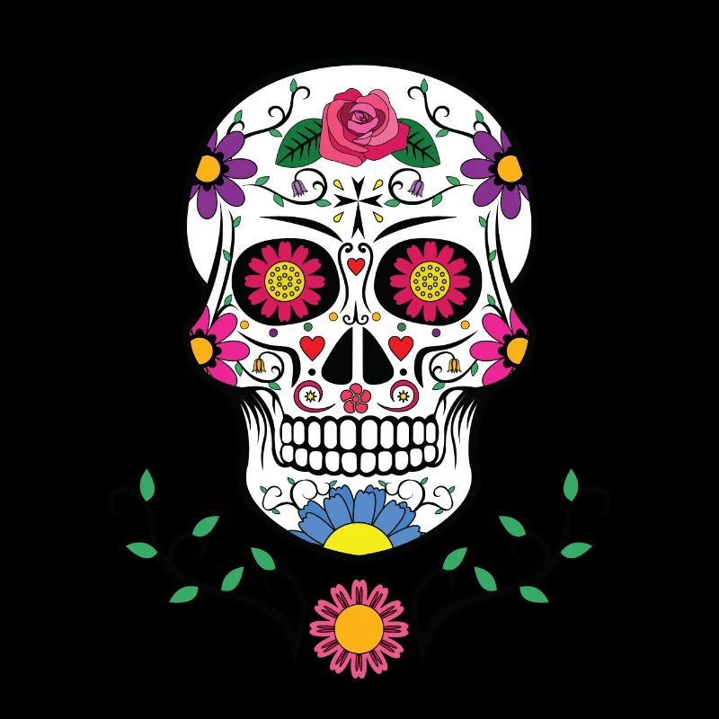 Totenkopf - Bunt - Schnurrbart -Bart
