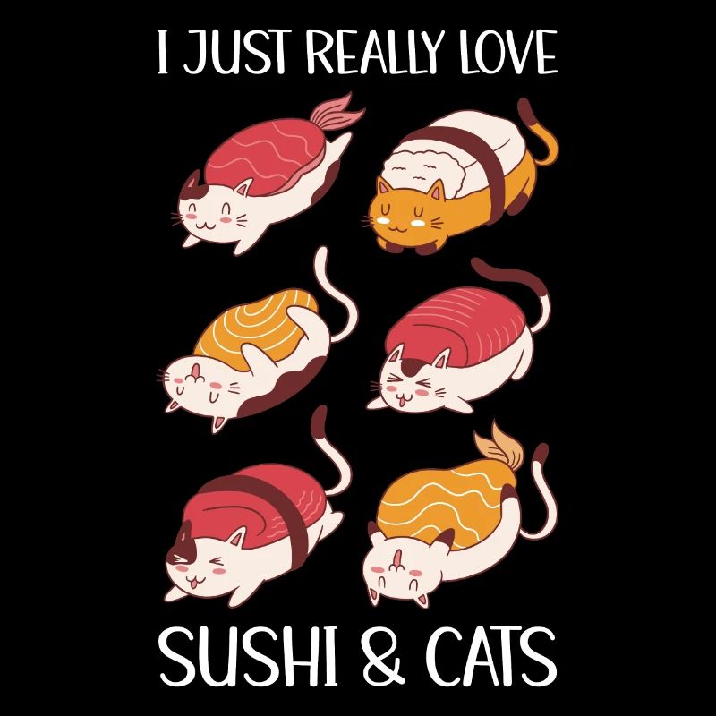 J'adore vraiment les sushis et les chats