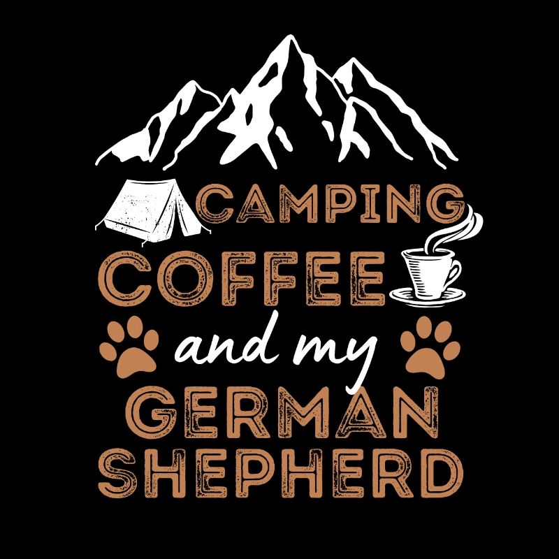 German Shepherd Coffee Camping Dog Cafe