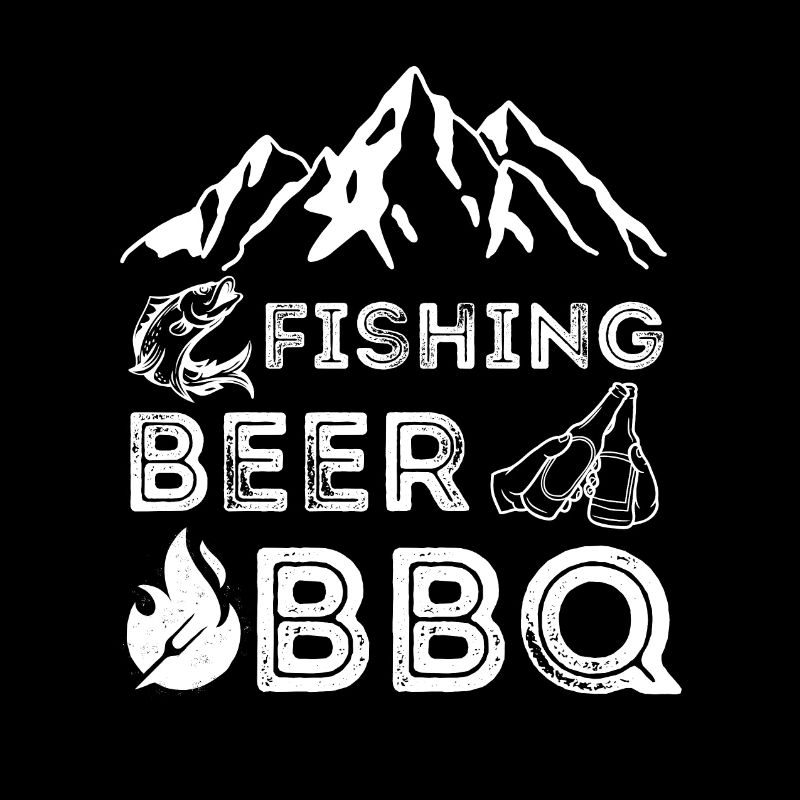 amateurs de pêche, de pêche, de bière et de barbecue