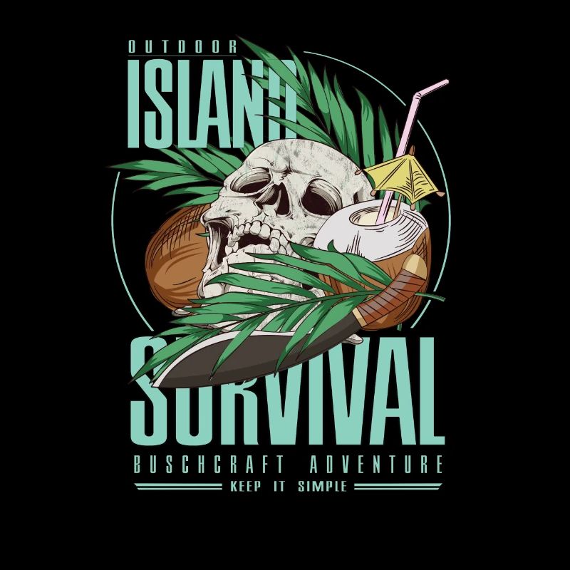 Bushcraft island Survival Dschungel Skull Geschenk