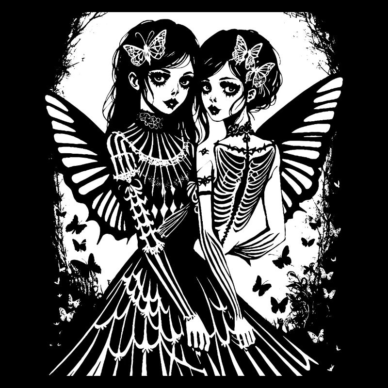 Fairycore Ästhetik Skeleton Fairy Goth Gothic G