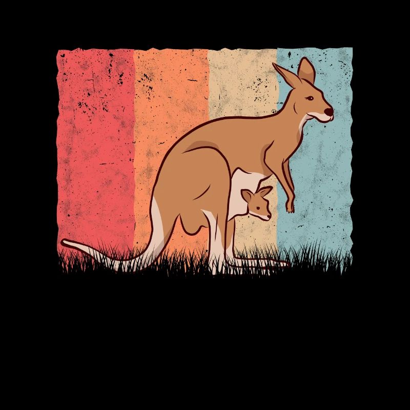 Kangourou Retro Australie Vintage