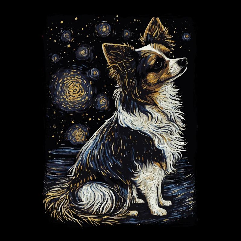 Papillon-hund Sternennacht